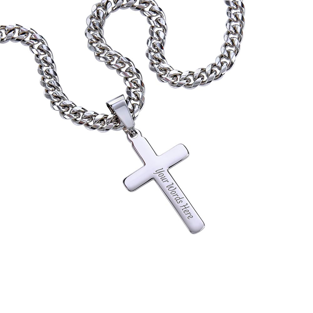 Be Strong Cuban Link Chain With Artisan Cross