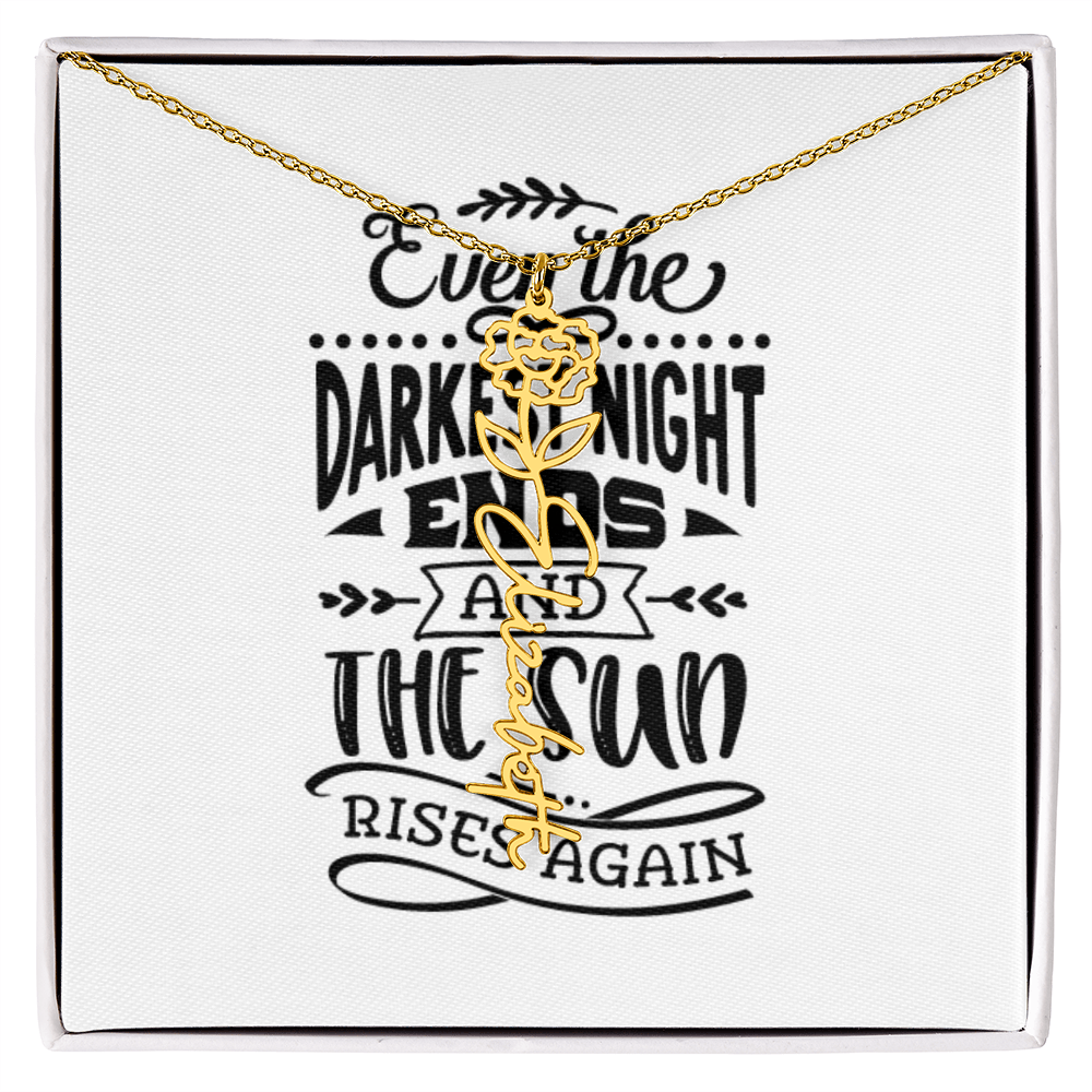 Flower Name Necklace The Sun Rises Again