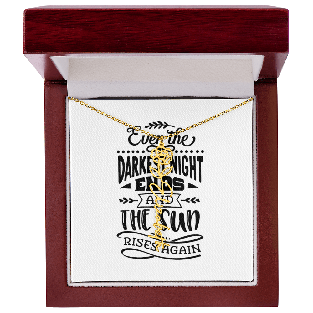 Flower Name Necklace The Sun Rises Again