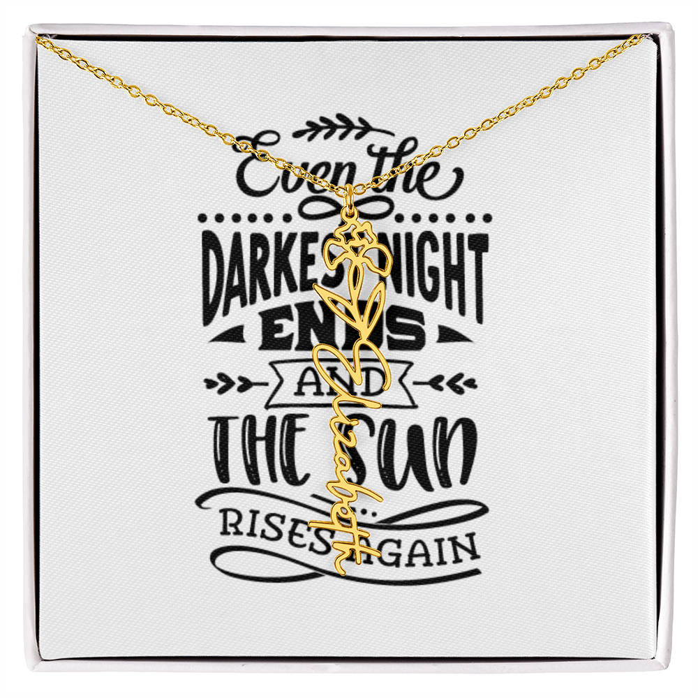 Flower Name Necklace The Sun Rises Again