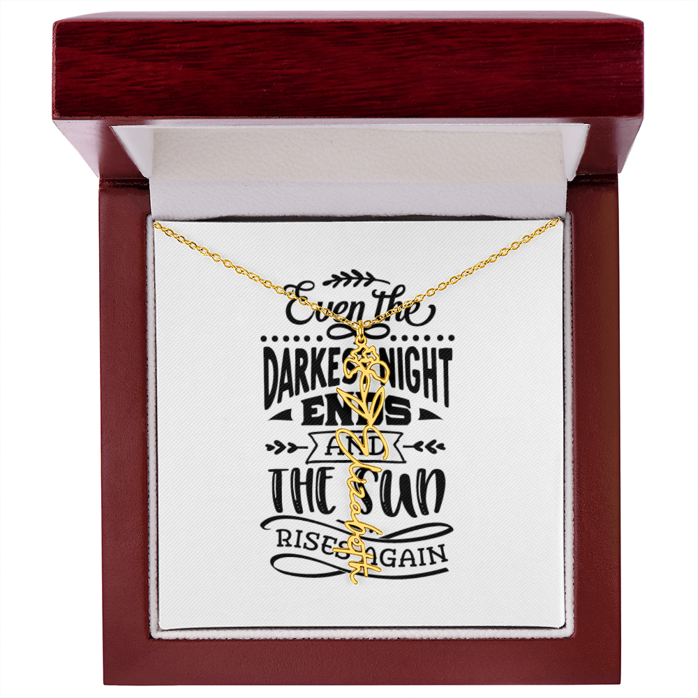 Flower Name Necklace The Sun Rises Again
