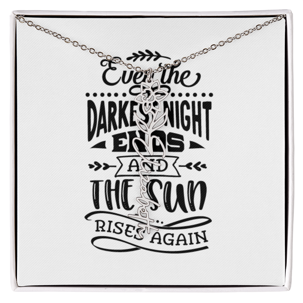 Flower Name Necklace The Sun Rises Again