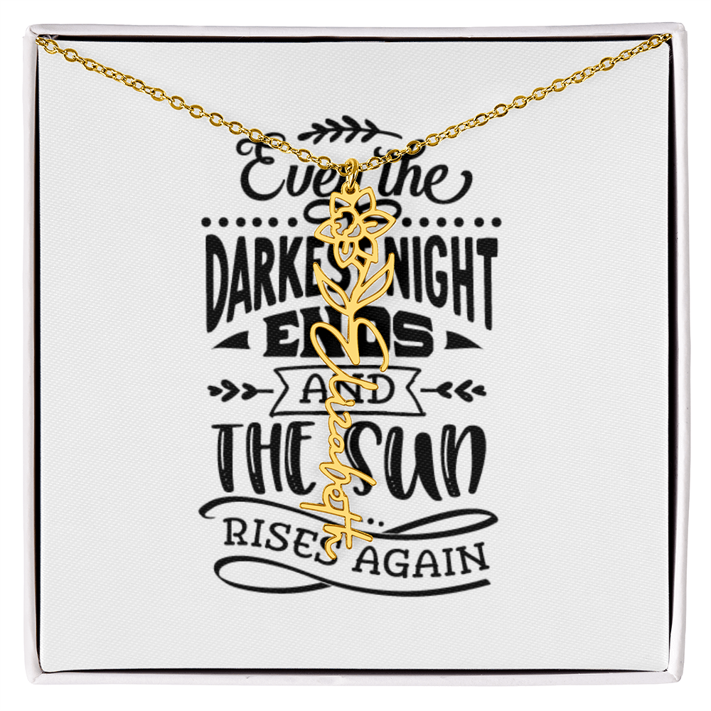 Flower Name Necklace The Sun Rises Again