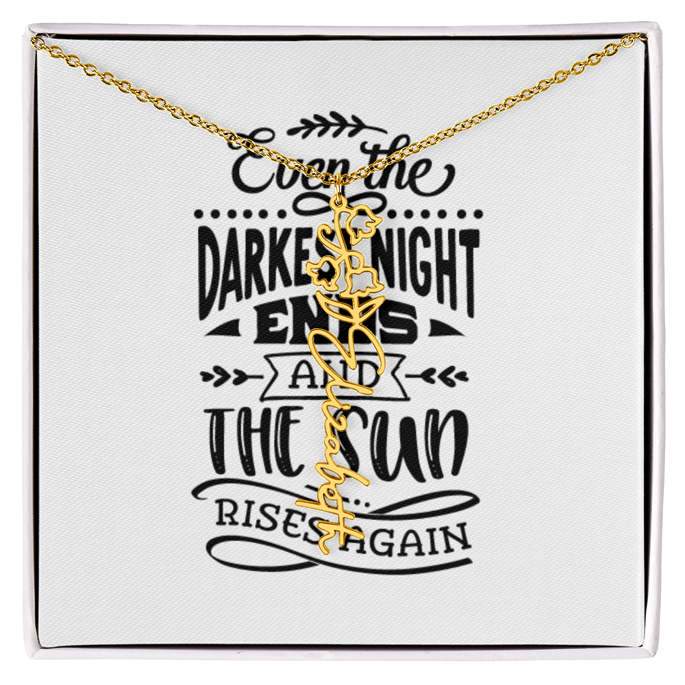 Flower Name Necklace The Sun Rises Again