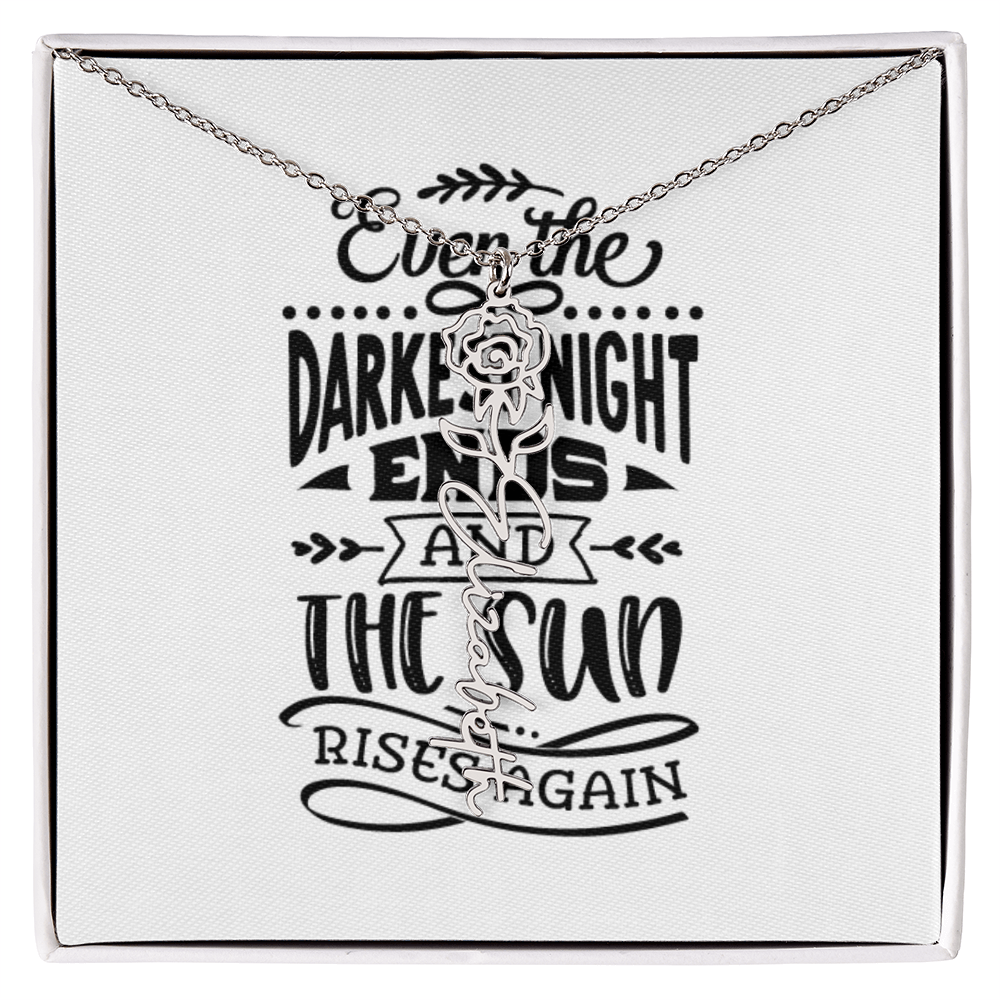 Flower Name Necklace The Sun Rises Again