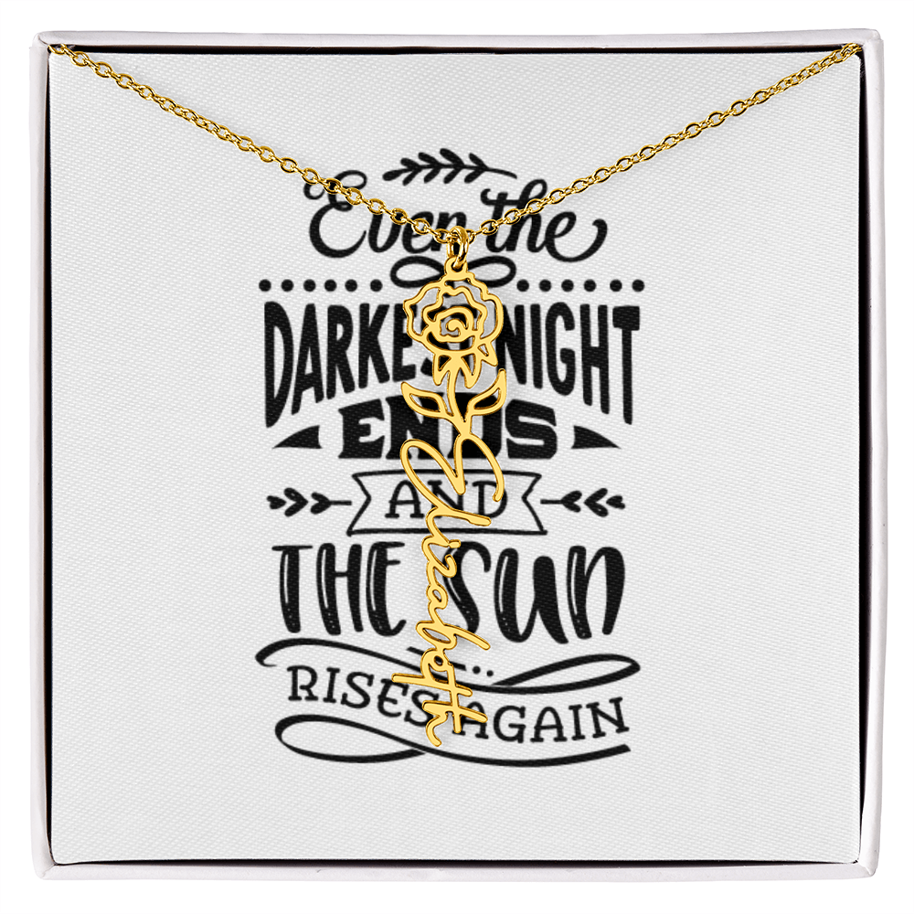 Flower Name Necklace The Sun Rises Again