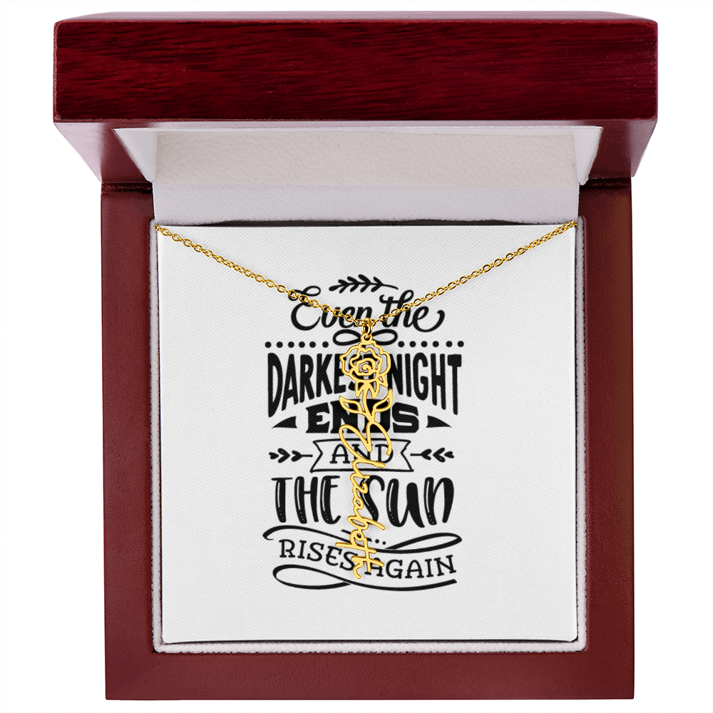 Flower Name Necklace The Sun Rises Again