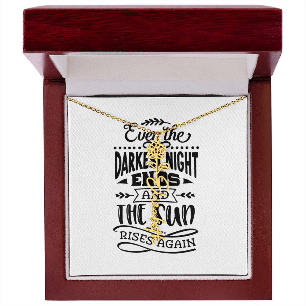 Flower Name Necklace The Sun Rises Again