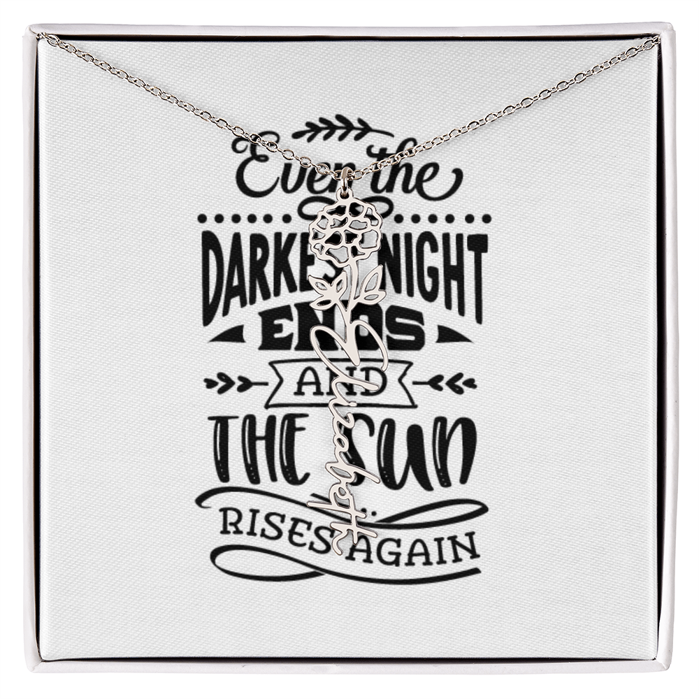 Flower Name Necklace The Sun Rises Again