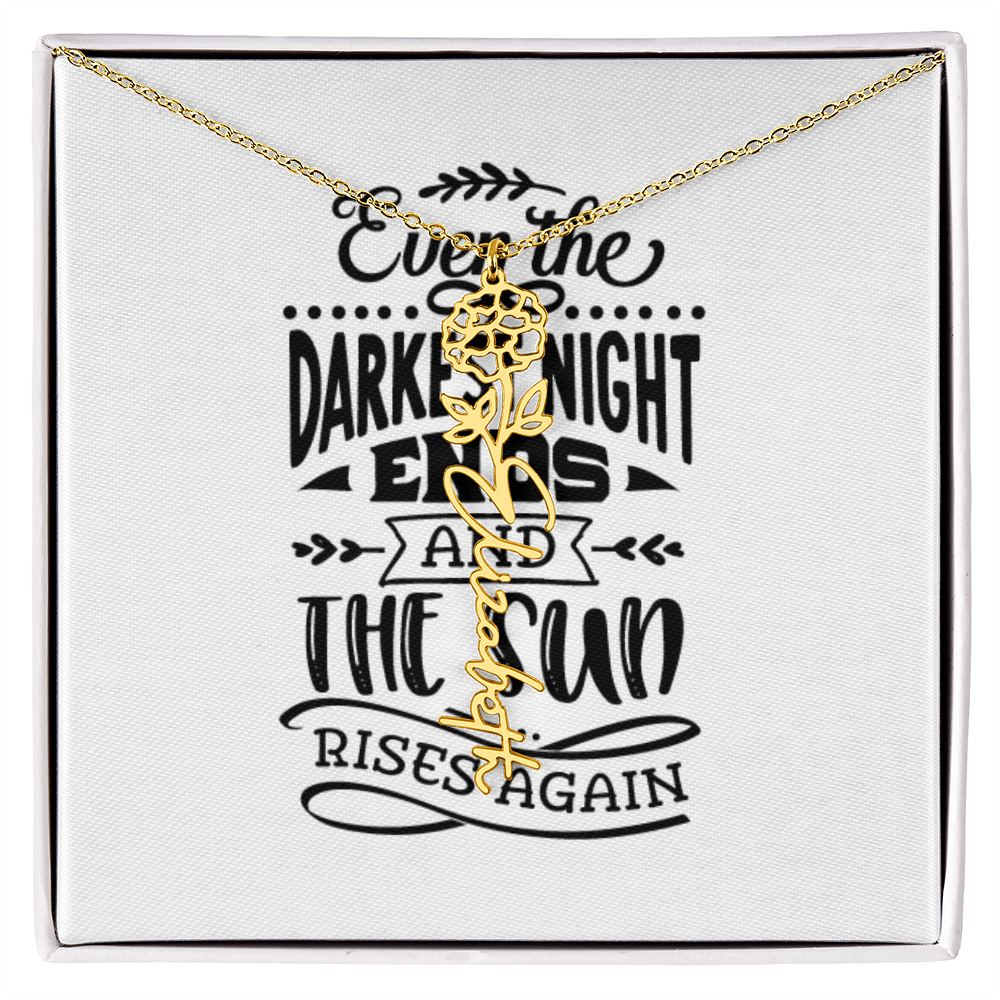 Flower Name Necklace The Sun Rises Again