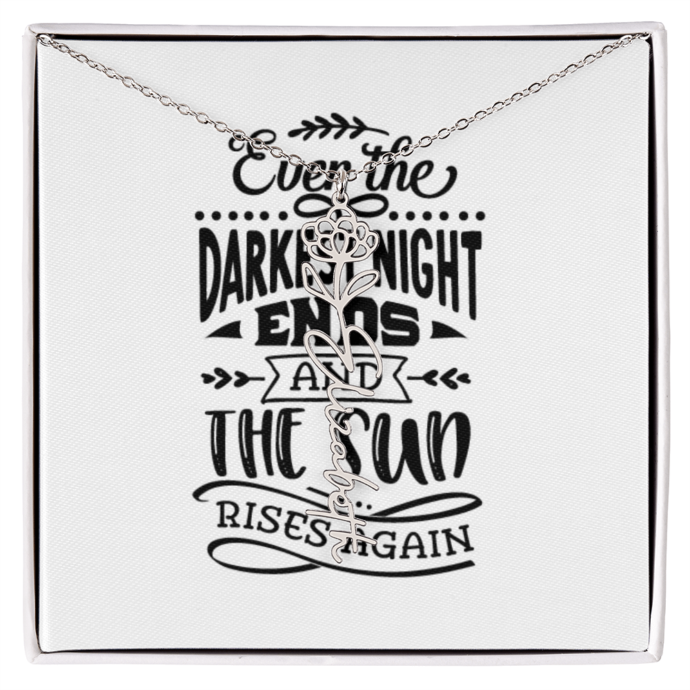 Flower Name Necklace The Sun Rises Again