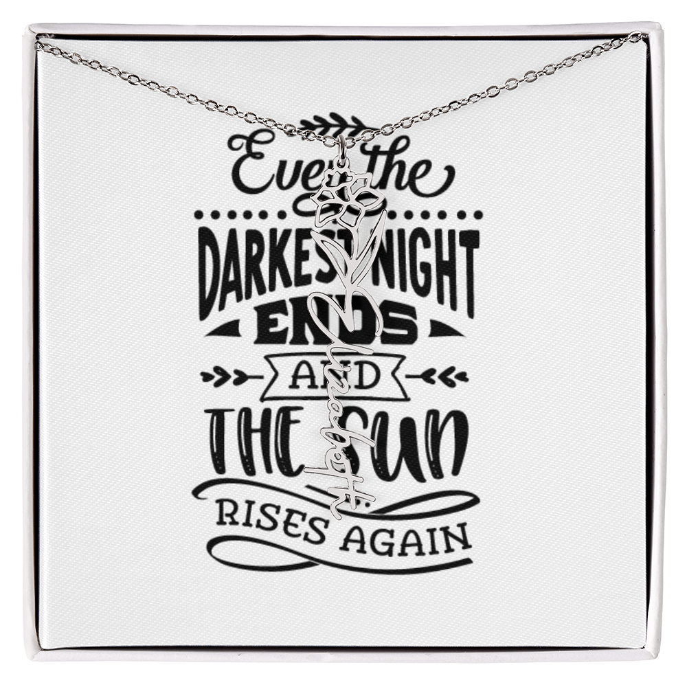 Flower Name Necklace The Sun Rises Again