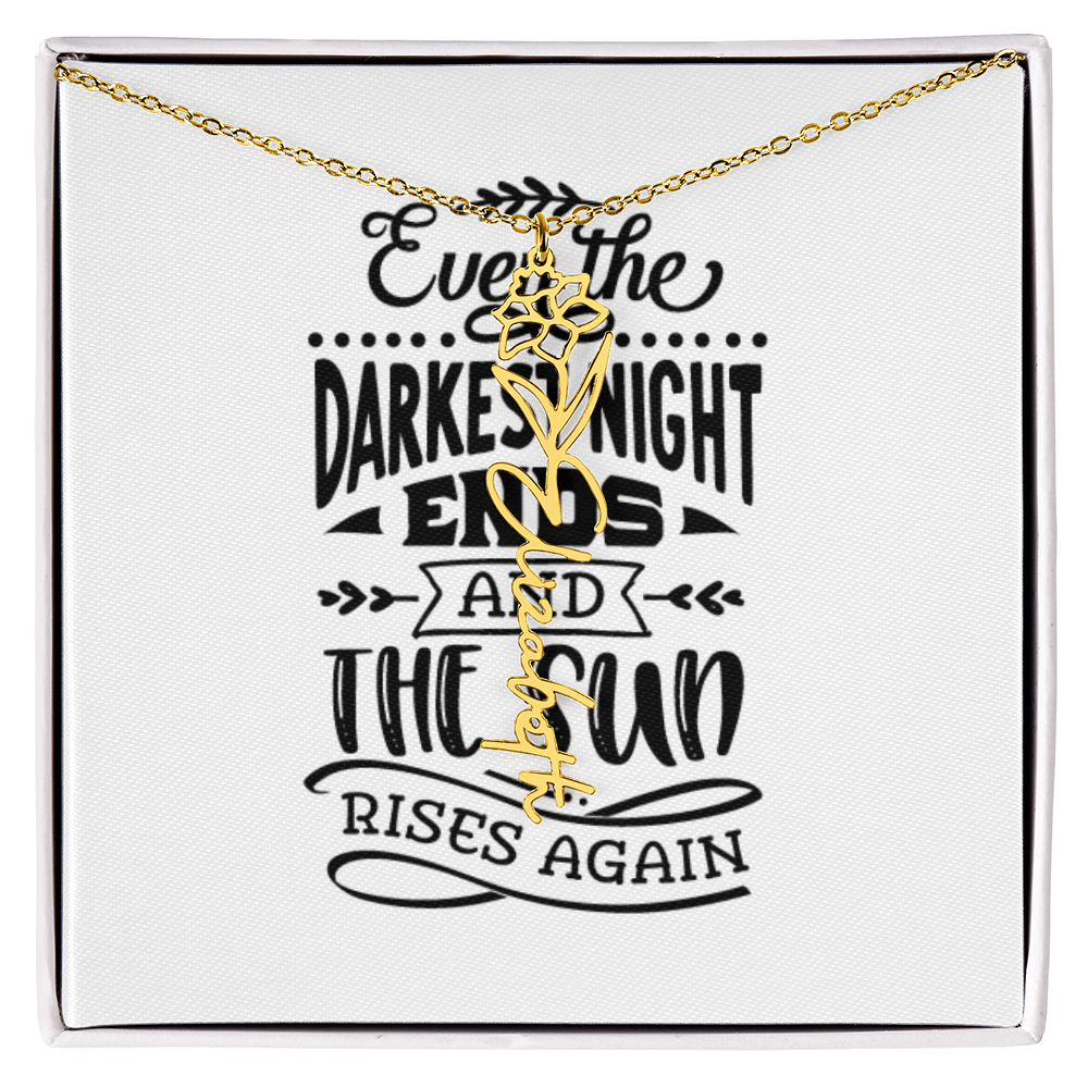 Flower Name Necklace The Sun Rises Again