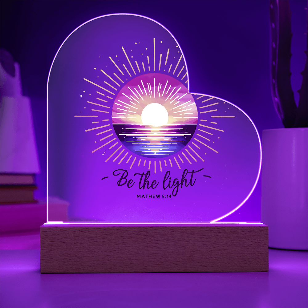 Be The Light Acrylic Heart Plaque
