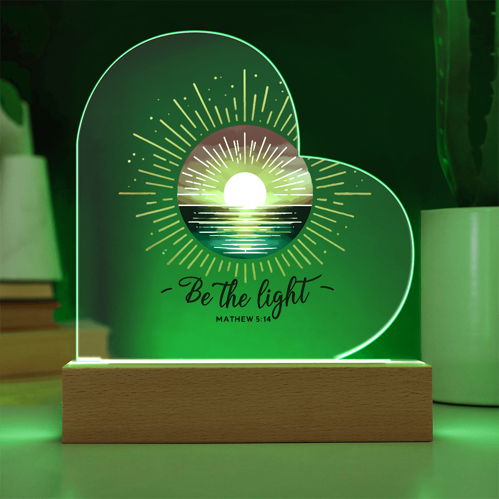 Be The Light Acrylic Heart Plaque